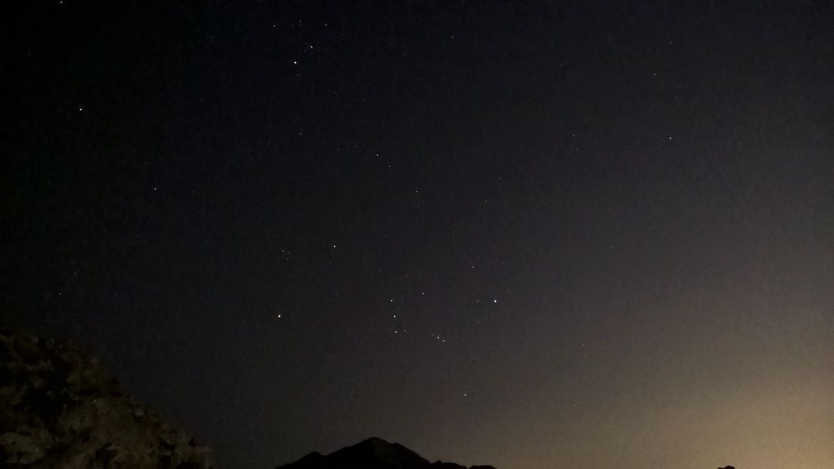 Night sky and Orion constellation